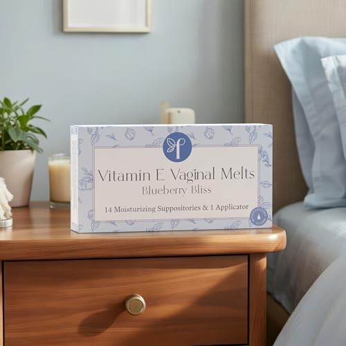 Image of Femallay Organic Vitamin E Vaginal Melts - Feminine Moisture, Comfort & Hydration - Blueberry Bliss, 2-Pack