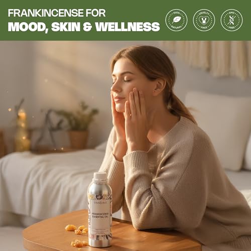 Image of VedaOils Frankincense Oil, Anti-Aging, Improves Skin Tone & Elasticity, Promotes Hair Growth, Reduces Hair Fall, Dry & Itchy Scalp | 100% Pure & Natural Frankincense Essential Oil, 100ml