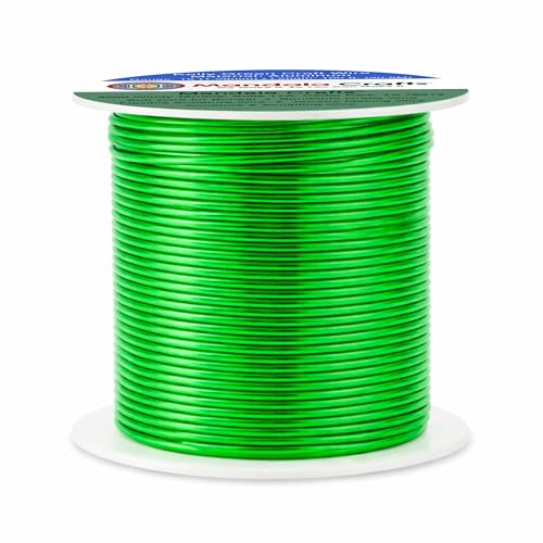 Image of Mandala Crafts 16 Gauge Kelly Green Anodized Aluminum Craft Wire, 100 FT | Colored, Flexible, Bendable, for Bonsai, Armature, Sculpting, Wire Wrapping, Jewelry Making, Weather & Tarnish Resistant