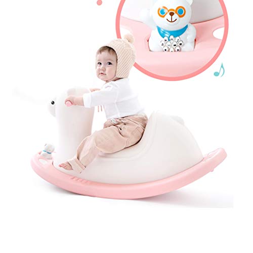 Schaukelpferd QIQIDEDIAN Rocking Horse Alpaka Rocking Horse Kind Rocking Horse Korean Baby Trojan mit Bär Papa… – Bild 4