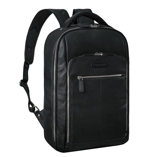 Sac à dos ordinateur 15-16 pouces en cuir véritable élégant pour le bureau