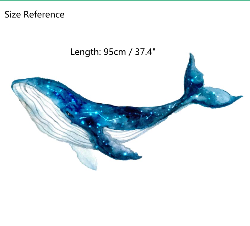Vinilo decorativo infantil ballena azul grande 130x65 cm miniatura 2