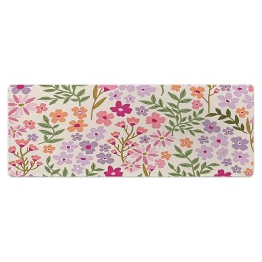 Floral-Pattern Keyboard and Mouse Special Table mat, Anti-Slip Large Mouse pad, with Stitching Edges, Suitable for Computer mats on desktops, Waterproof Women's Keyboard Protection pad, Office Gift