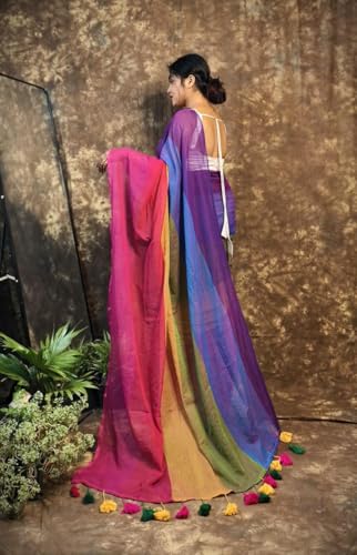 Image of Pure Cotton Saree | Soft & Lightweight | Handloom Woven Elegance for Festive & Casual Wear