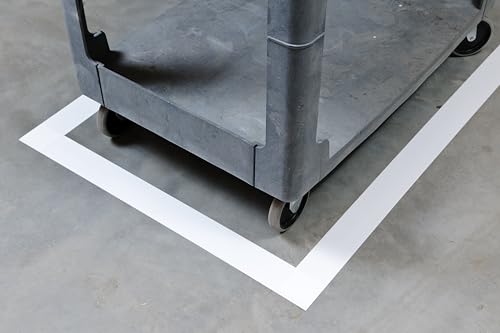 Image of Brady ToughStripe Floor Marking Tape - White, Non-Abrasive Floor Tape - 3 inch Width, 100' Length for Concrete, Harsh Conditions, Forklift, High Traffic Floors (104341)