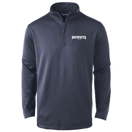 Dunbrooke Mens Navy New England Patriots All-Star Tech Quarter-Zip Top
