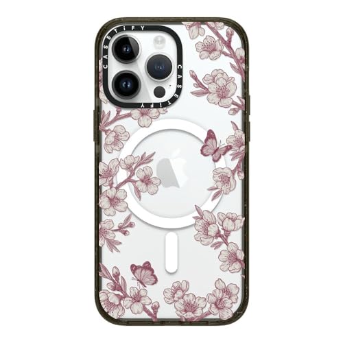 CASETiFY �C���p�N�g iPhone 14 Pro Max �P�[�X [MIL�K�i���� (4x MIL-STD-810G) / 2.5m����̗����������N���A / MagSafe �ɑΉ�] - Pink Sakura Garden - �N���A �u���b�N