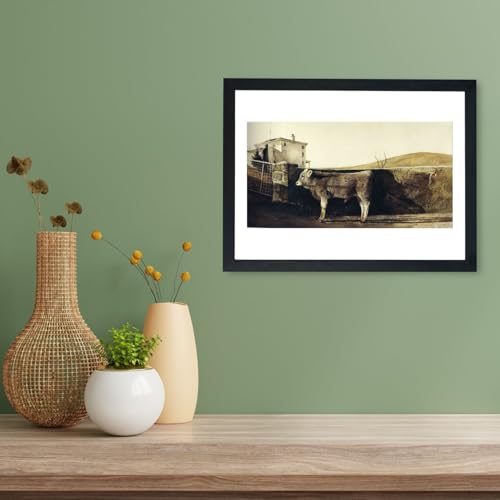 Andrew Wyeth Young Bull tableau encadré grand format pour décorer une chambre épurée