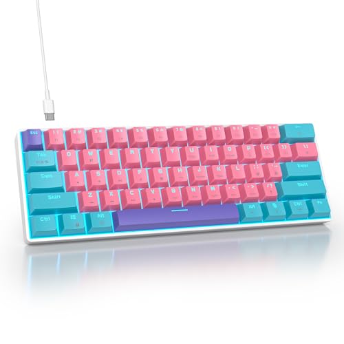 Image of Protable 60% Percent Gaming Keyboard Mechanical, Mini Compact RGB Backlit 61 Keys Wired Office Keyboard with red Switch for Mac /Win (Zhi /red Switch)