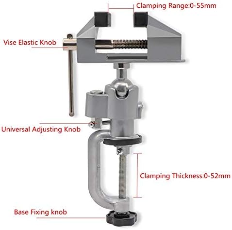 Bench Vise Tabletop Clamp Vice Tilts 360 Degree Rotating Electric Drill Stent Clip-on Universal Clamp Vice