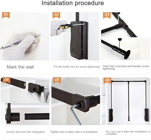 Barre à vêtements extensible de 51 à 121 cm à fixation ajustable - 6