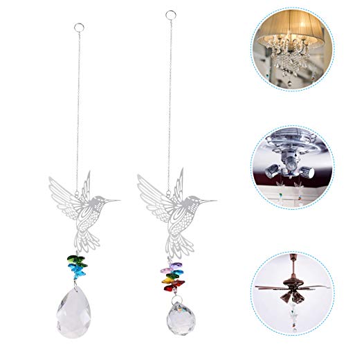 DOITOOL 2Pcs Hummingbird Suncatcher Chakra Pedra Pingentes de Cristal Prismas De Vidro Ornamento de