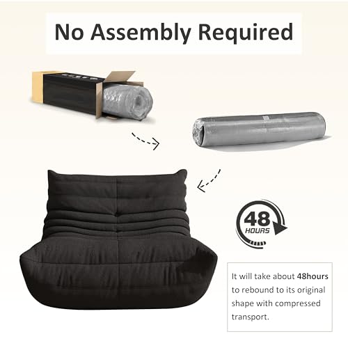 Image of Giant Bean Bag Chair for Adults,Comfy Lazy Fireside Accent Chair with Memory Foam,Cozy Single Floor Sofa Couch Boneless Chaise Lounge for Living Room Bedroom Gaming Room(1Seater)