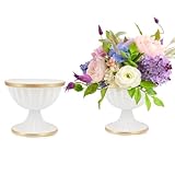 Mini vase blanc intemporel : cet élégant vase de mariage AZXTOPSEZ apporte une touche méditerranéenne à n'importe quelle décoration de table, décoration de cheminée et plus encore. La forme du vase avec des lignes concaves lisses est inspirée de beaux pétales de chrysanthème blanc pour créer une esthétique de décoration polyvalente qui est vraiment magnifique. Un décor intemporel et luxueux qui ajoute une sophistication sans effort à tout événement.