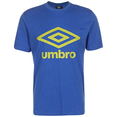 UMBRO Large Logo T-Shirt Men's Blue/Neon Green, L (52/54 EU), Blue/Neon Green