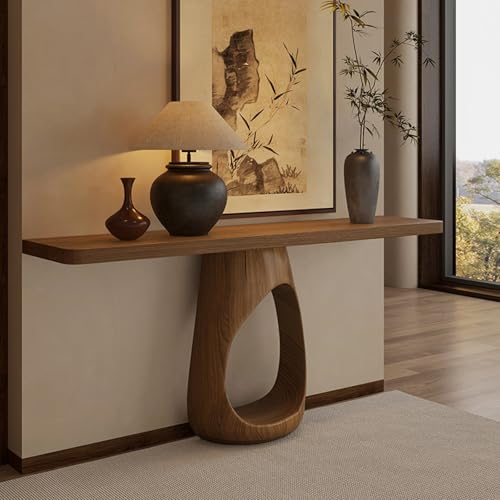 Tqoiozxa Mesa Consola Nueva de Madera Maciza