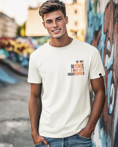 Image of Bewakoof Men's Cotton Jersey Typography Regular Fit Half Sleeve Round Neck T-Shirt | Tshirt for Man | Tshirt for Men Cotton | Tshirts for Men Stylish | Casual Wear | Street Wear