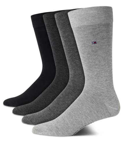 Tommy Hilfiger Mens Dress Socks - 4 Pack Comfort Stretch Breathable Casual Work Crew Socks for Men (Sizes: 7-12)