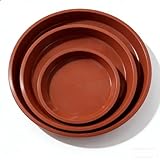msymsyu 6 Stück Blumenuntersetzer Rund 40CM 45CM und 50CM Jeder 2 STK Pflanzen Untersetzer Rot Topfuntersetzer Pflanzen Kunststoff Blumentopf Untersetzer für Gartenprojekte und Innen-Außenpflanzen