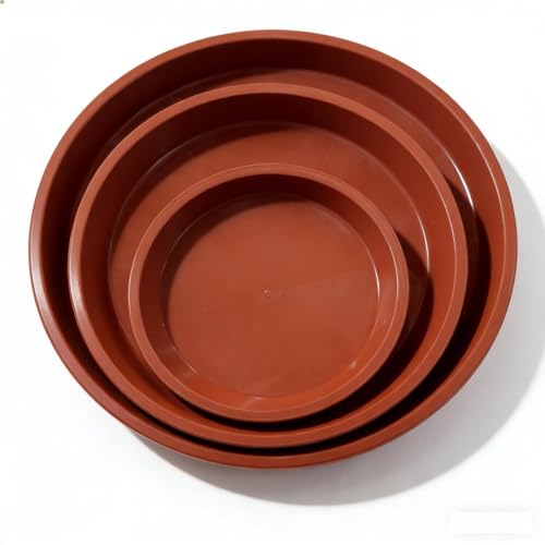msymsyu 9 Stück Blumenuntersetzer Rund 18cm 21cm und 24cm Jeder 3 STK Pflanzen Untersetzer Rot Topfuntersetzer Pflanzen Kunststoff Blumentopf Untersetzer für Gartenprojekte und Innen-Außenpflanzen