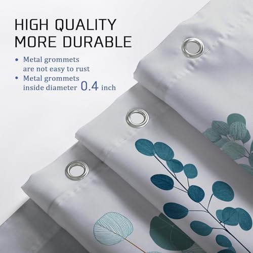 Rideau de douche polyester imperméable long eucalyptus pour baignoire - 5
