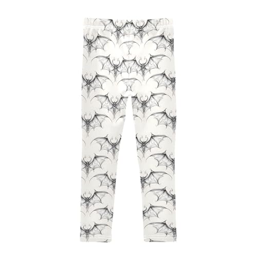 Bat Pattren Girls Leggings Ultra Soft Compression Yoga Gym Pants for Kids 4-10T2