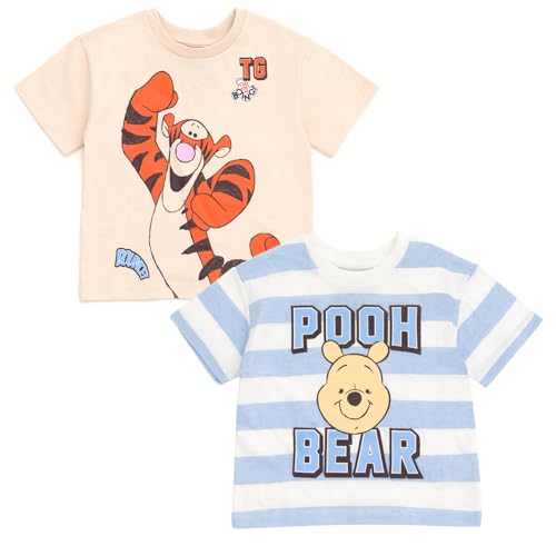 Disney Winnie the Pooh Toddler Boys' 2-Pack T-Shirts Tigger Blue Peach 2T - image 1