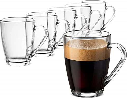 Image of Glass Tea and Coffee Cup, Cute Clear (Transparent) Tea Cups Glass, 230 ml, Set of 6 (18)