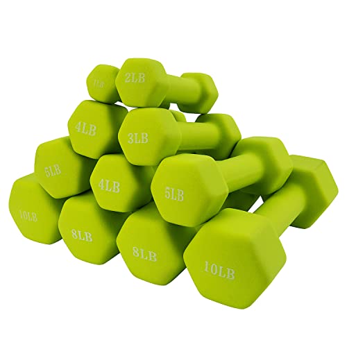 Saorzon Dumbbells Set Of 2 Exercise Fitness Dumbbell For Home Gym Free Weights Hand Hex Dumb Bells Green 1Lb #TOP5