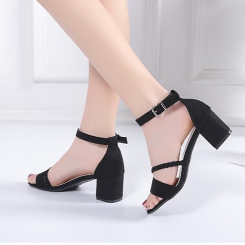 Women's Low Block Chunky Heels Sandals Open Toe Ankle Strap Heel Wedding Party Dress Pump Shoes2