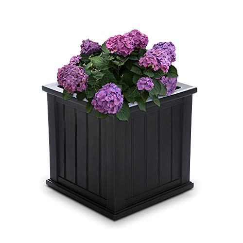 Mayne 4838-B Cape Cod Polyethylene Planter, 20" x 20", Black