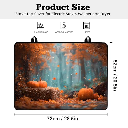 Image of Multi-Design Stove Cover for Glass /Electric Stoves - 3-in-1 Heat-Resistant Protector Mat, Non-Slip Drying Rack 28 inchx20 inch