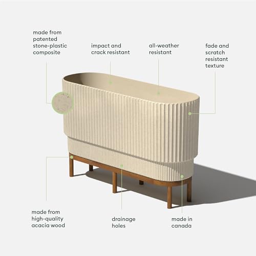 Image of Veradek Demi Series Raised Long Planter - Wide Planter with Stand