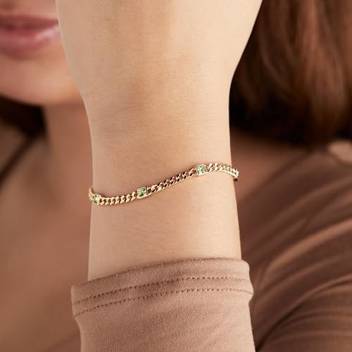 Image of Alex and Ani September Birthstone Sapphire Curb Chain Bracelet