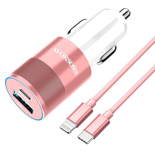 Cargador de coche rápido USB C 35W adaptador carga rápida PD3.0 para iPhone 14 13 12