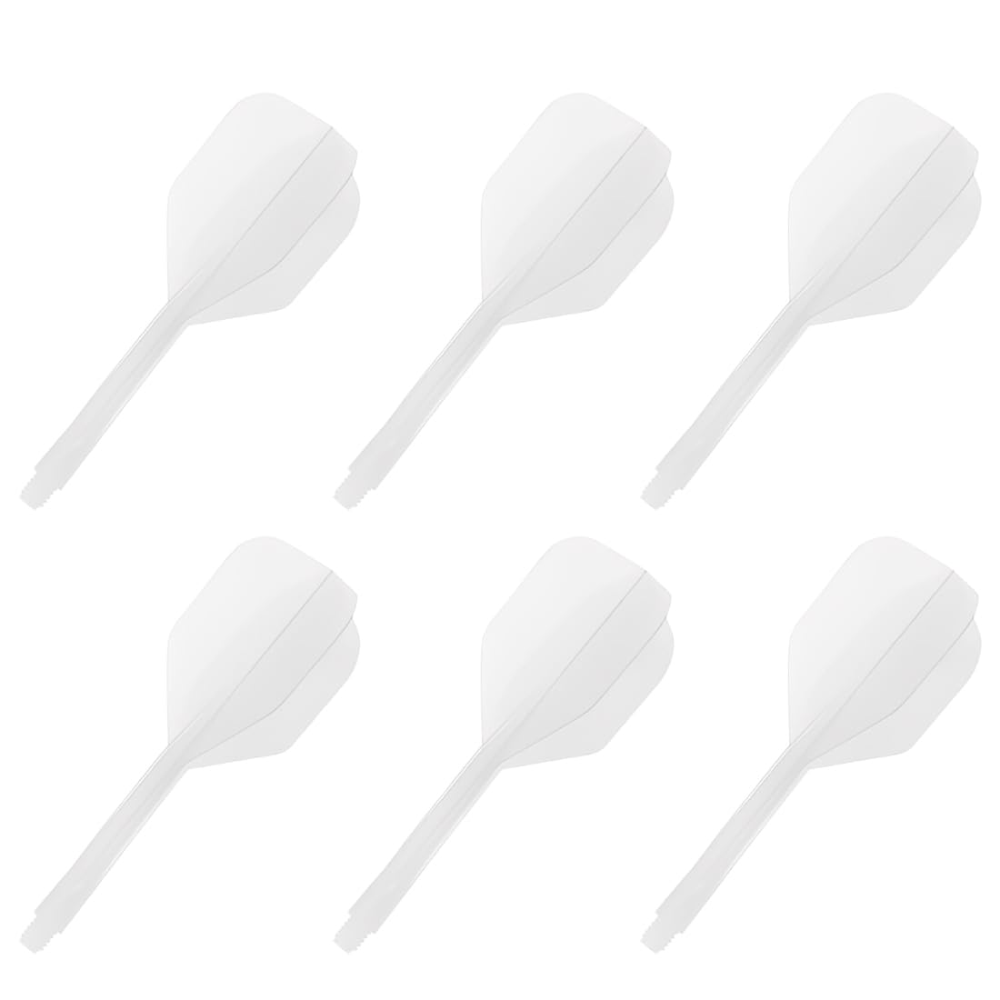 Juego de 6 piezas de plumas para dardos con cañas integradas y plumas fijas, vuelos de fusión estables, sistema combinado de vuelo con cañas, accesorios de fusión para plumas dardos (Blanco) — view 7