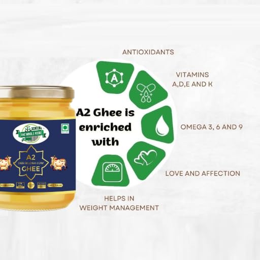 Image of The Whole Food Co. A2 Gir Cow Desi Ghee 100ML |Glyphosate free|Free-grazed, Desi Gir Cows|Traditional Bilona Method|Pure, Natural and Healthy Ghee|Farm-Made with Probiotics for Gut Health-Pack of 2