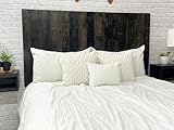 Barn Walls Solid Wood King Size Headboard, Black Barrel Stain with Smooth Natural Wood Grain Variation, Handcrafted Head Board Wall-Mounted Panels, Rustic Modern Bedroom, Built to Last