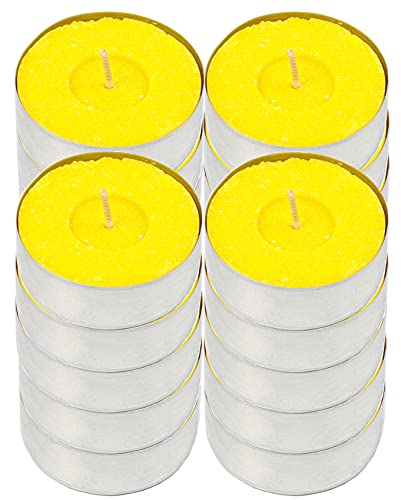 H HANSEL HOME Velas de Té Citronela Grande, Tealight Perfumada Antimosquitos - Pack 20 Velas, 10 Horas de Combustión