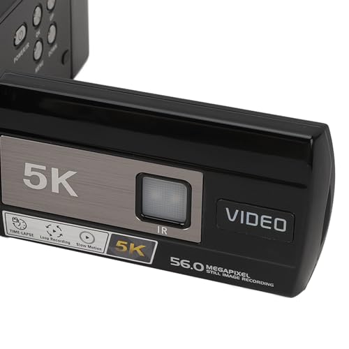 Filmadora com câmera de vídeo 5K, HD 56MP 18X Zoom Gravador de vídeo com tela sensível ao toque de 3