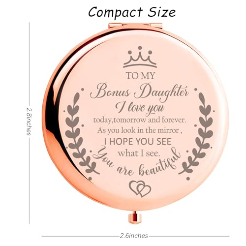 Espejo compactos de maquillaje redondo rose gold 2.5 in miniatura 4