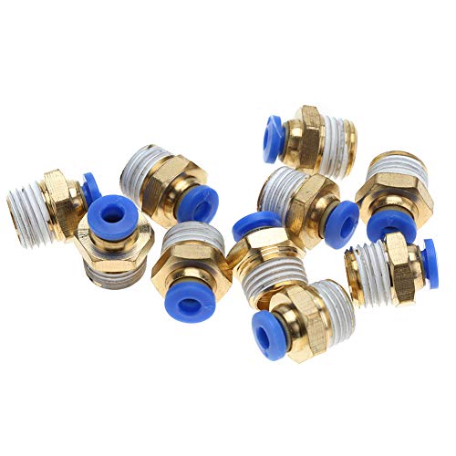 Conector de Encaixe Rápido, Encaixe Reto de Rosca Macho, Feito de Metal, para Tubo de Ar de 4 Mm e F