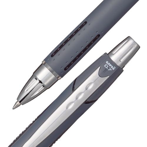 Image of Uni-Ball Jetstream RT Ballpoint Pen, Fine Point (0.7mm), Indigo Barrel, Black Ink, 6 Pens