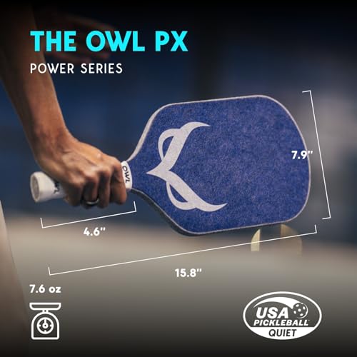 OWL Sport PX Paddle | USAPA Pro Tournament Approved | Power Series 13 MM Core | New Patented Nanotechnology Design & Surface | Over 50% Noise Reduction | Enhanced Power & Spin