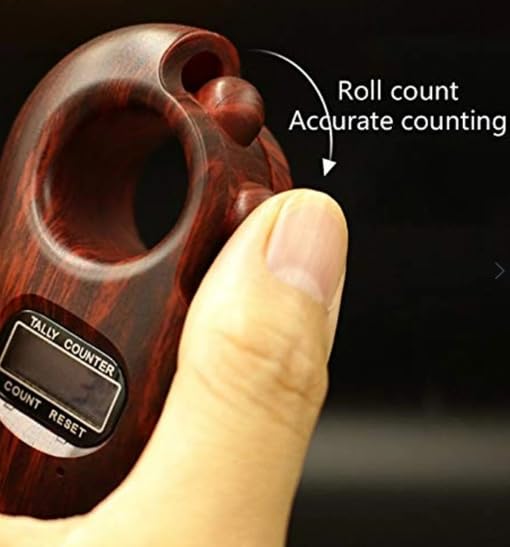 Image of Digital Tally Counter for Japa,Multi Color with Display Tasbeeh /Zikr Tasbih - Ring Counter Counter Mala Without Compass - Wooden Finish Bead Counter for Meditation, Prayer & Chanting