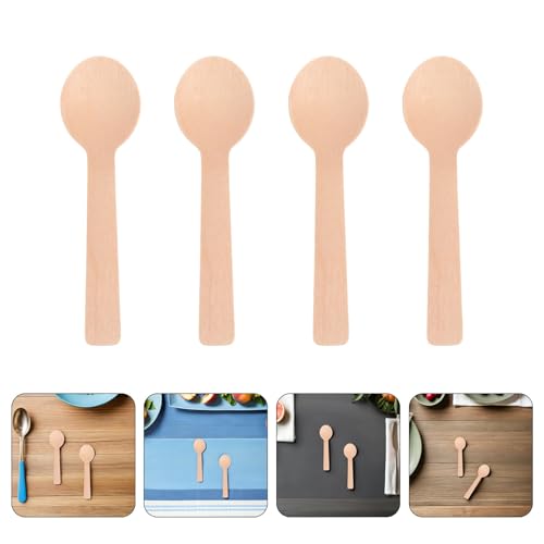 Cucharas de madera para helado y postres de 10 cm con 200 unidades 8