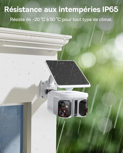 Baseus Security X1 Pro Caméra de Surveillance Extérieure, Double Suivi IA, Surveillance 300°, Vision Nocturne, caméra Solaire sans Fil sur Batterie avec détection IA, Patrouille Automatique – vue 9