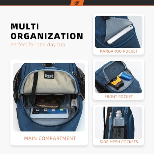 Image of SKYSPER Sling Bag RFID Crossbody Sling Backpack Cross Body Shoulder Bag Travel Hiking Daypack for Women Men(Blue)