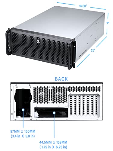 Image of Rosewill 4U Server Chassis Rackmount Case | 12 Hot Swap 3.5 inch, 2.5 inch SATA I, SATA II, SATA III SAS | E-ATX Compatible | 3 Front 120mm Fans, 2 Rear 80mm Fans | 2 x USB 3.0| Front Panel Lock - RSV-L4412U