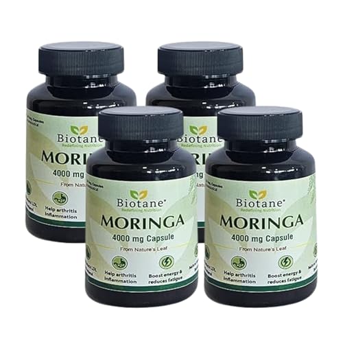 Image of Biotane Moringa 4000mg Capsules | Only 1 Capsule a Day | Natural Multi-Vitamin Supplement | Manufactured in technical collaboration with Vitane Pharma, USA I Pack of 60 Veg Capsules